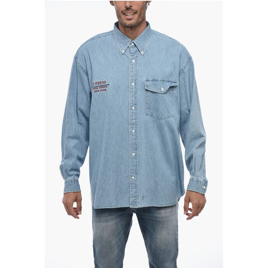 J.Press Leichtes Denim-Hemd mit Knopfleiste