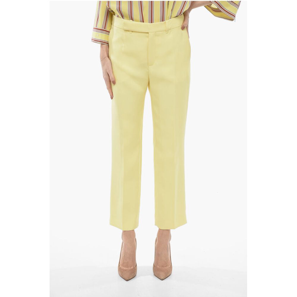 Chloé Hochtaillierte Seidenhose mit Bundfalten