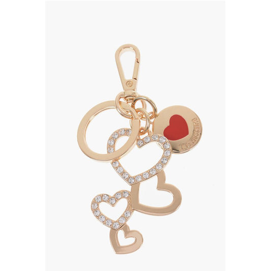Moschino LOVE Schlüsselanhänger mit Goldeffekt und herzförmigem Charme