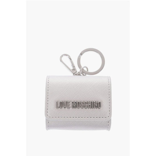 Moschino LOVE Saffiano-Kunstleder-Münzgeldbörse mit Schlüsselhalter