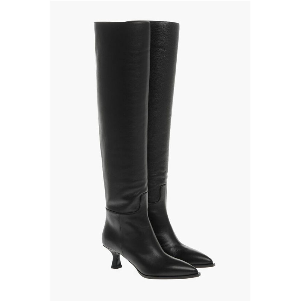 3Juin Over-the-Knee-Stiefel aus Leder mit spitzer Zehe