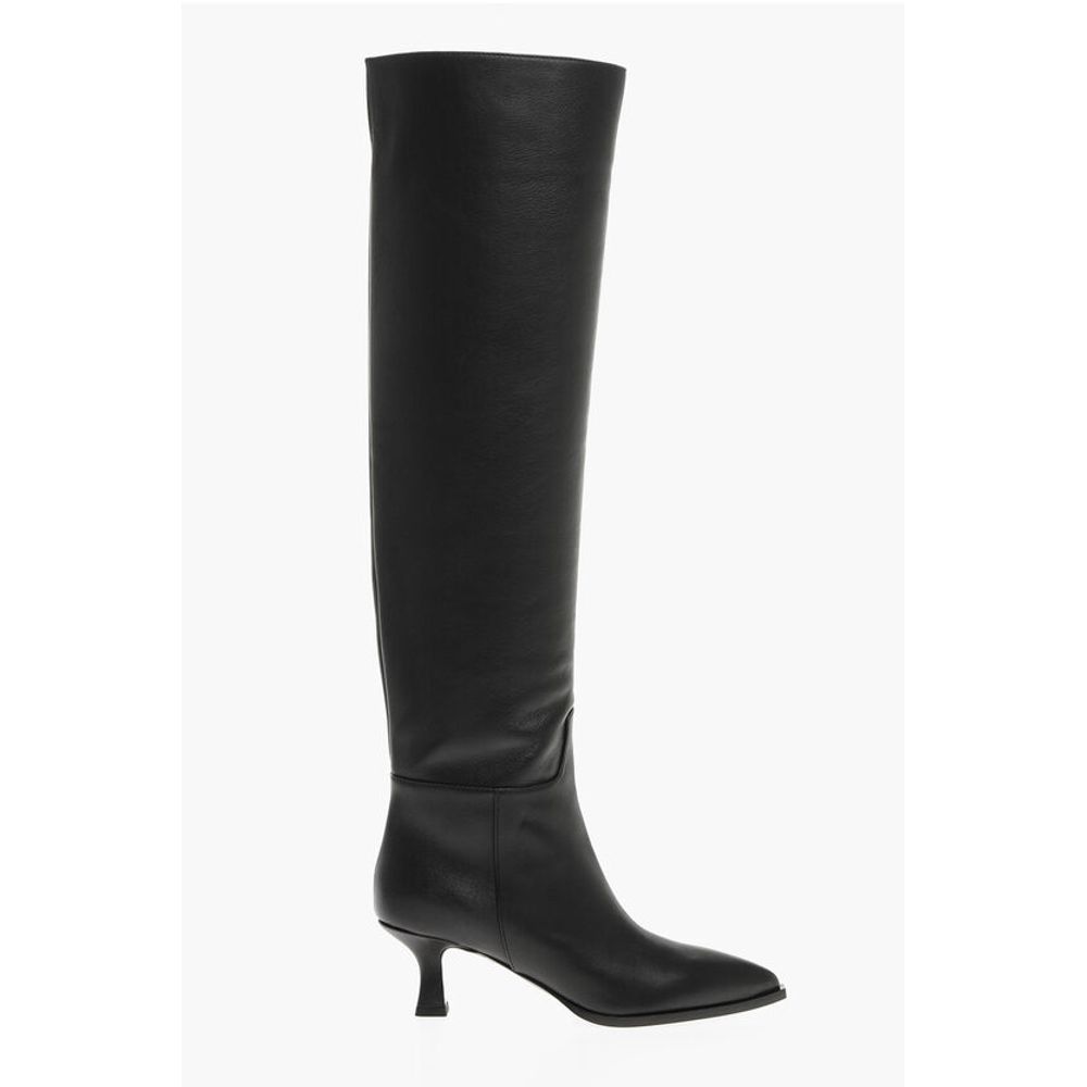 3Juin Over-the-Knee-Stiefel aus Leder mit spitzer Zehe