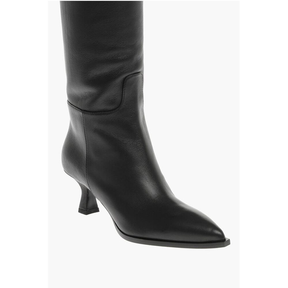 3Juin Over-the-Knee-Stiefel aus Leder mit spitzer Zehe