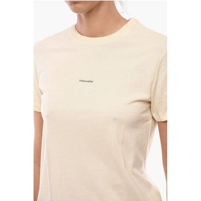 Holzweiler Unifarbenes SUZANA T-Shirt mit Rundhalsausschnitt und gedrucktem Logo
