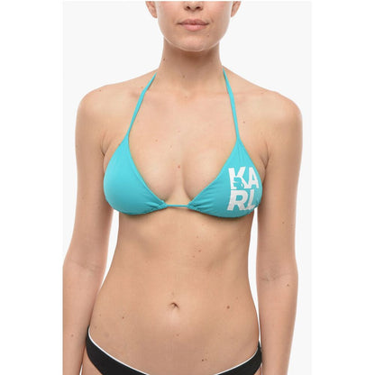 Karl Lagerfeld Logo bedrucktes Triangel-Bikini-Oberteil