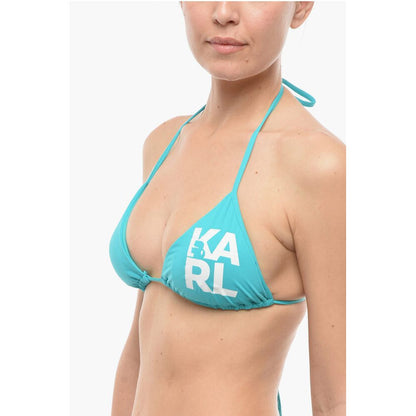 Karl Lagerfeld Logo bedrucktes Triangel-Bikini-Oberteil