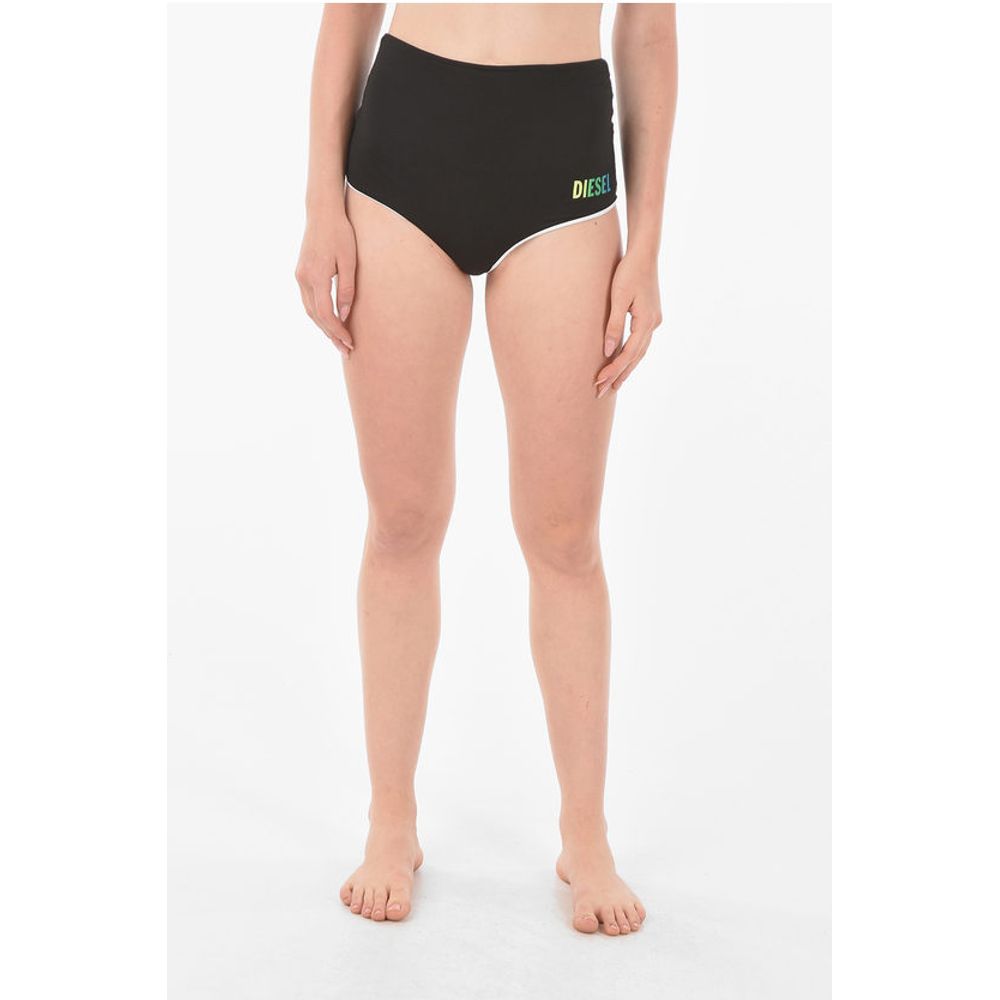 Diesel Bedruckter Logo-Bikinislip mit hoher Taille