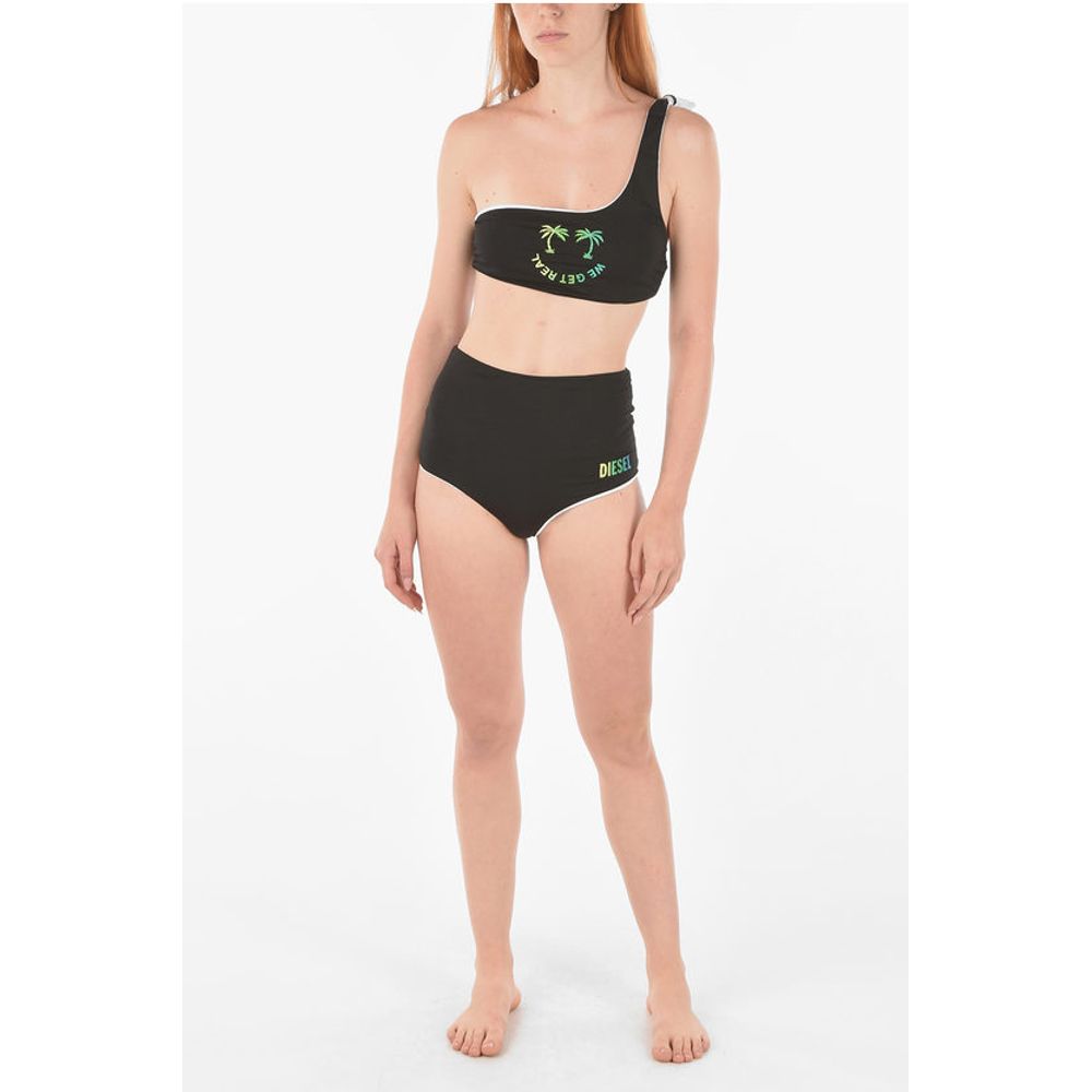 Diesel Bedruckter Logo-Bikinislip mit hoher Taille