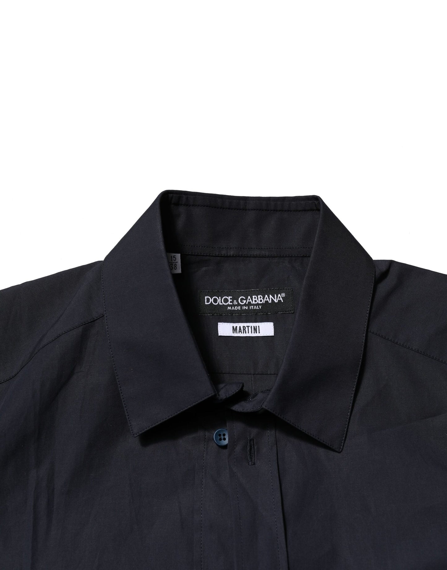 Dolce & Gabbana Dunkelblaues MARTINI Kleid Formales Hemd aus Baumwolle