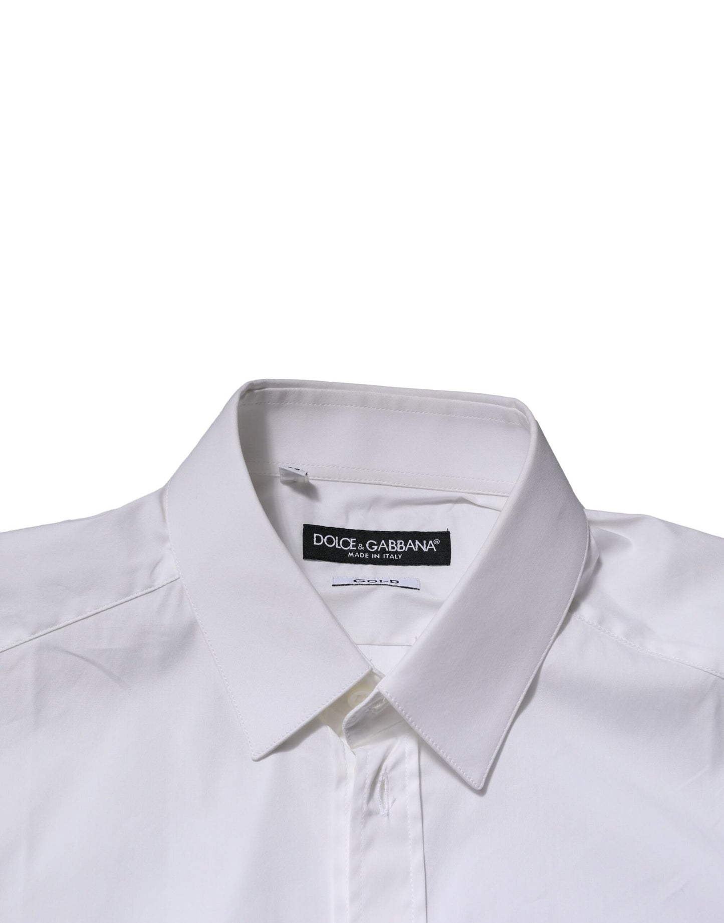 Dolce & Gabbana Weißes GOLD-Baumwollhemd für Männer, formelles Hemd