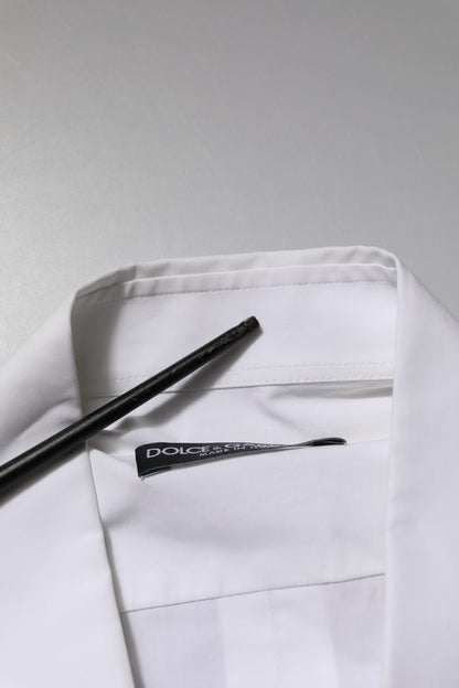Dolce & Gabbana Weißes Baumwollkleid mit langen Ärmeln Formales Hemd