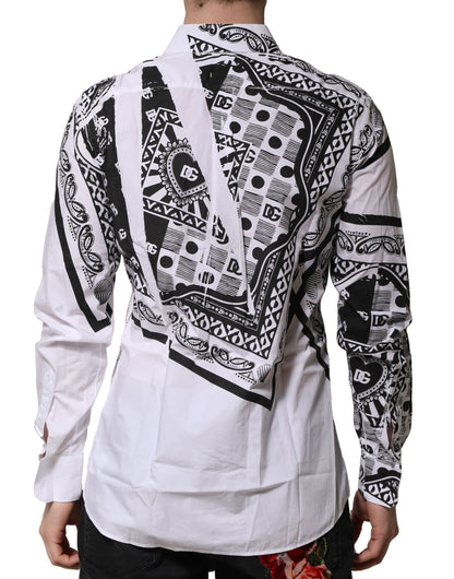 Dolce & Gabbana Weißes MARTINI Hemd mit Bandana-Druck
