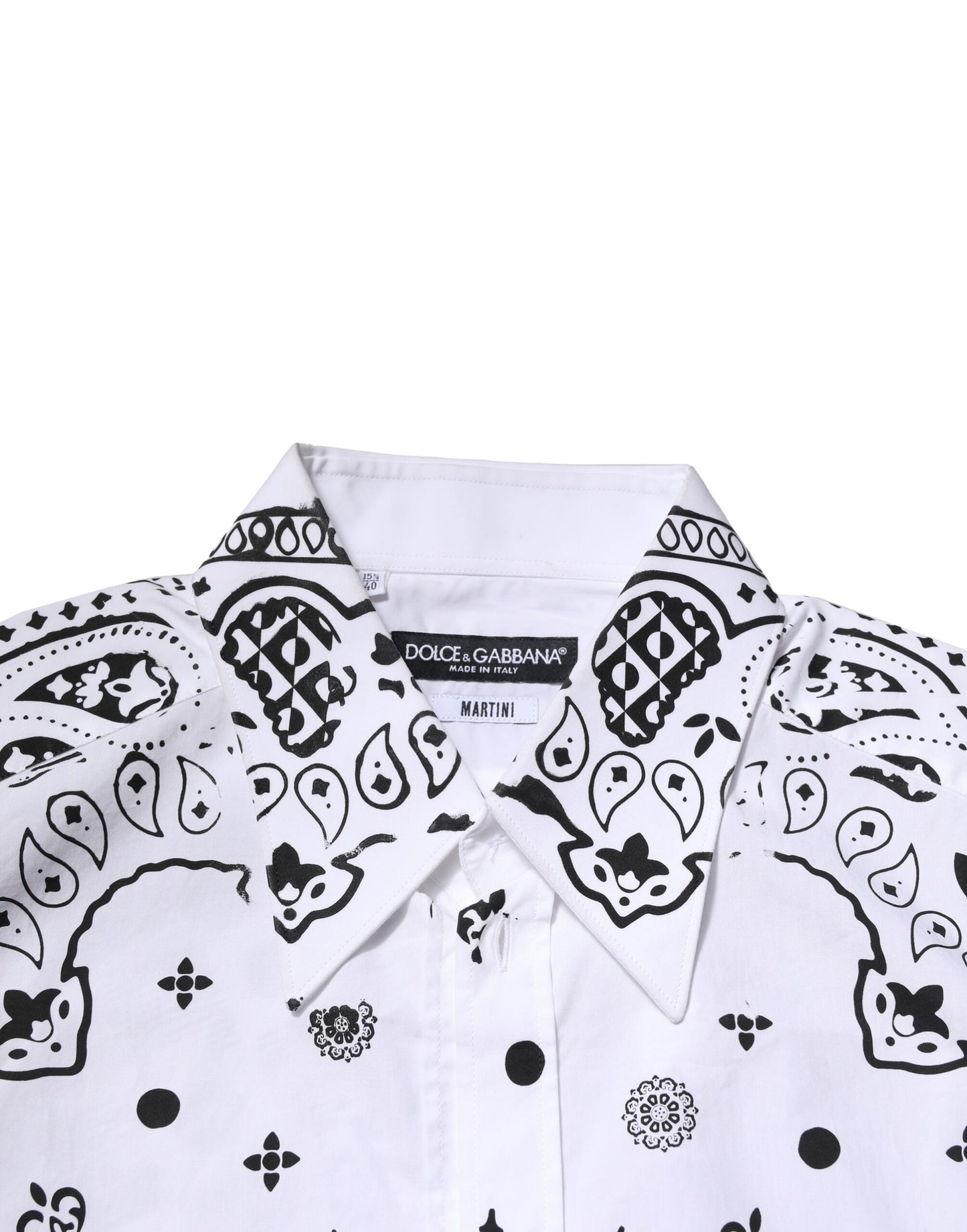 Dolce & Gabbana Weißes MARTINI Hemd mit Bandana-Druck