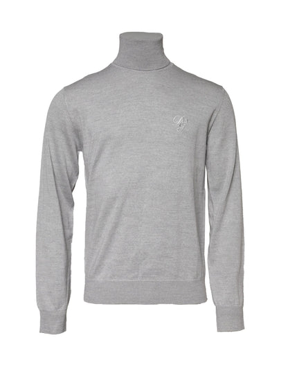 Dolce & Gabbana Grauer langärmeliger Rollkragenpullover Pullover