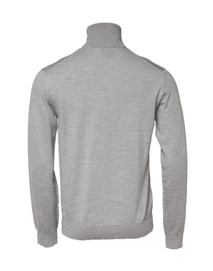 Dolce & Gabbana Grauer langärmeliger Rollkragenpullover Pullover