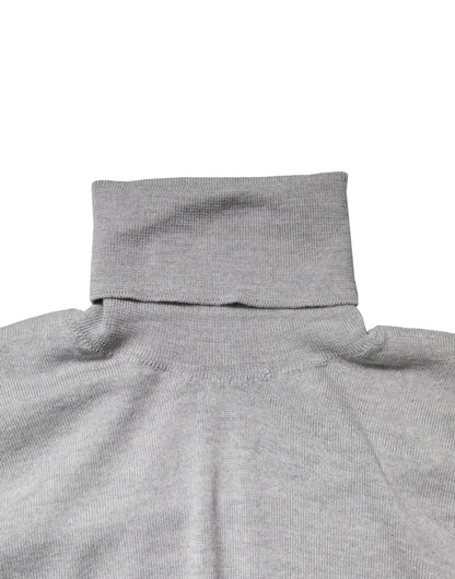Dolce & Gabbana Grauer langärmeliger Rollkragenpullover Pullover