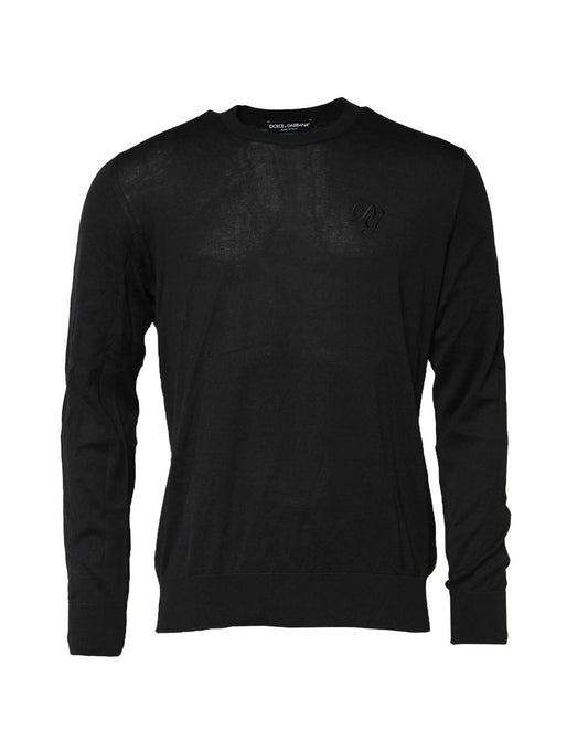 Dolce & Gabbana Schwarz Baumwolle DG Logo Herren Sweatshirt Pullover