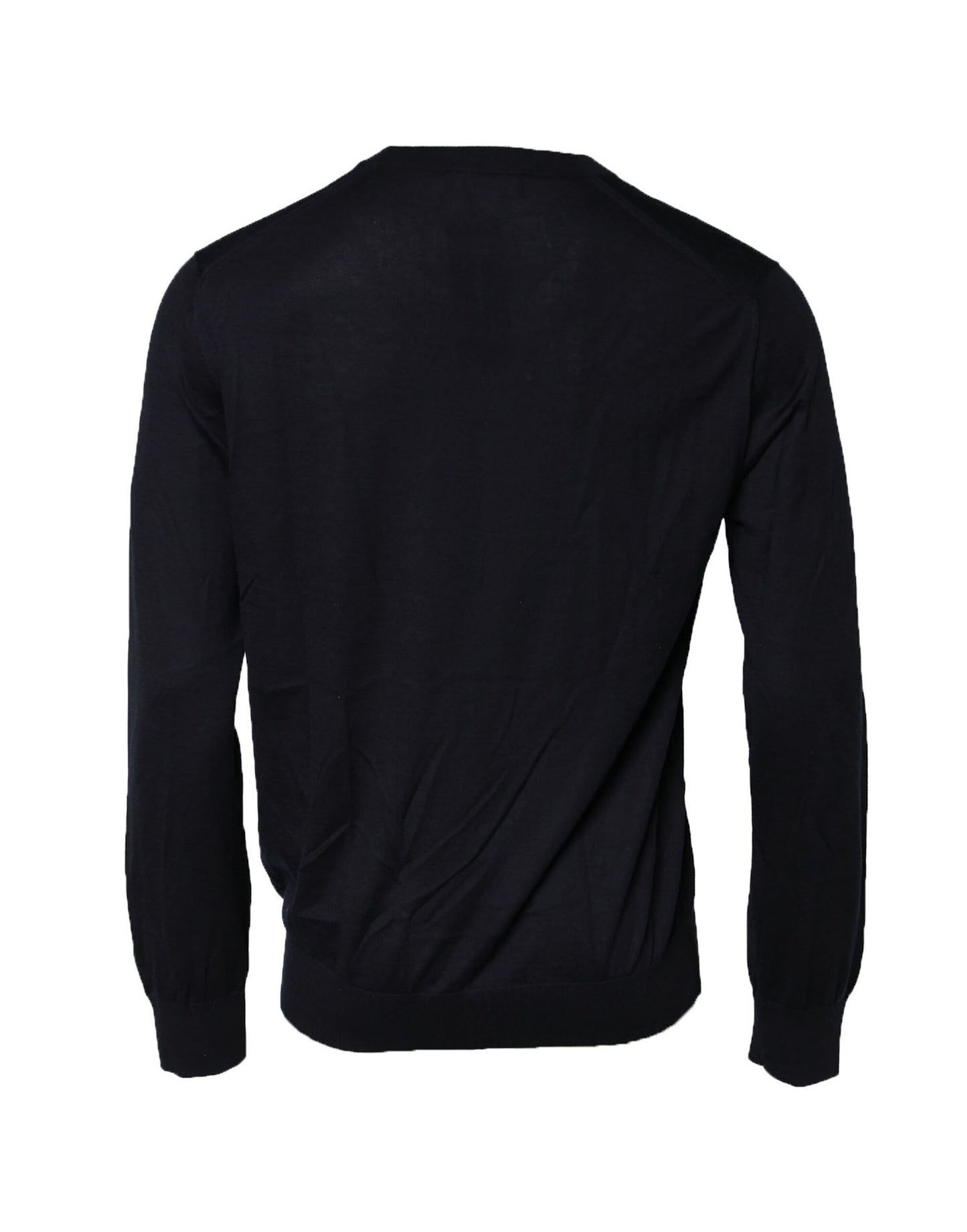 Dolce & Gabbana Schwarzer langärmeliger Pullover mit Rundhalsausschnitt