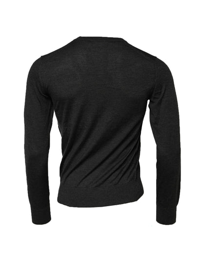 Dolce & Gabbana Graues Kaschmir-Rundhals-Sweatshirt Pullover