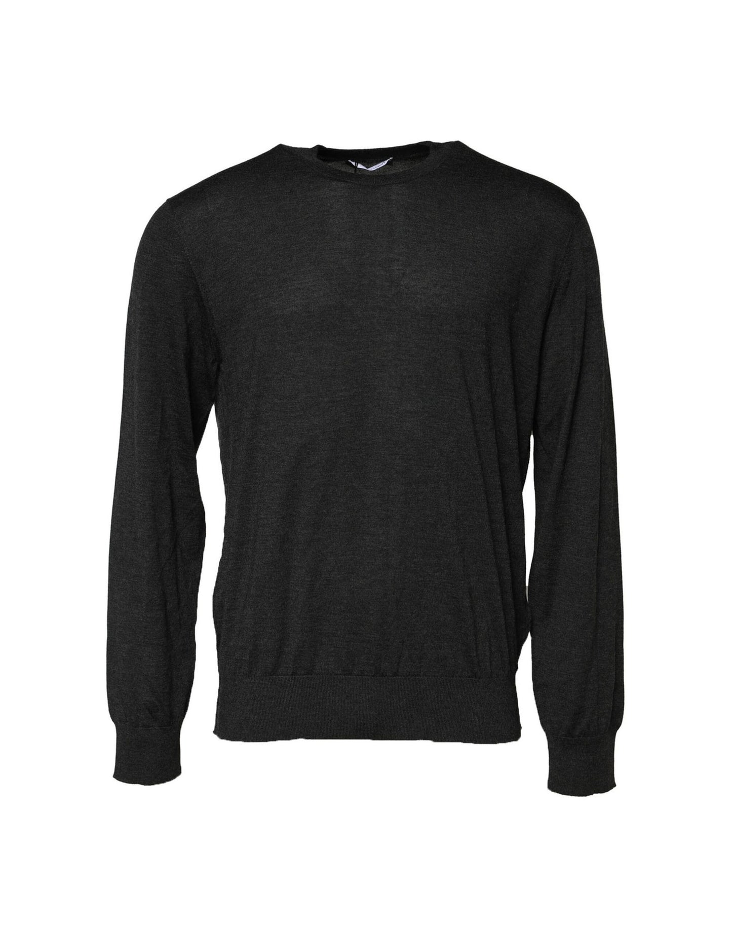 Dolce & Gabbana Grauer Pullover mit Rundhalsausschnitt und langen Ärmeln