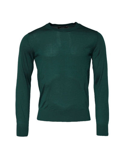 Dolce & Gabbana Grünes Kaschmir-Rundhals-Sweatshirt Pullover