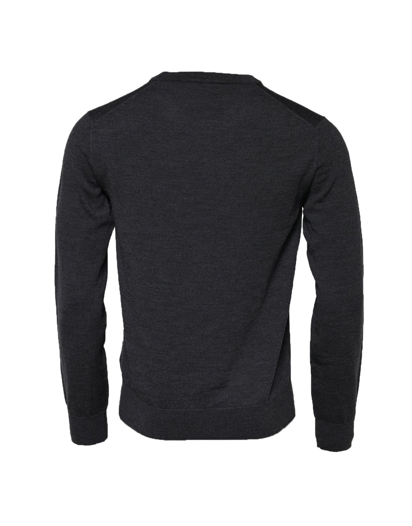 Dolce & Gabbana Dunkelgrauer Pullover mit Rundhalsausschnitt aus Wolle