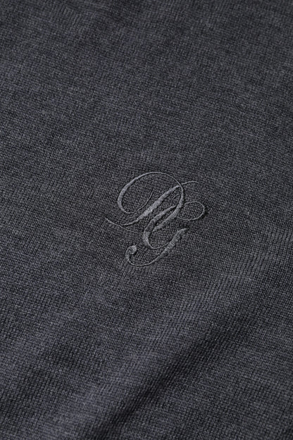 Dolce & Gabbana Dunkelgrauer Pullover mit Rundhalsausschnitt aus Wolle
