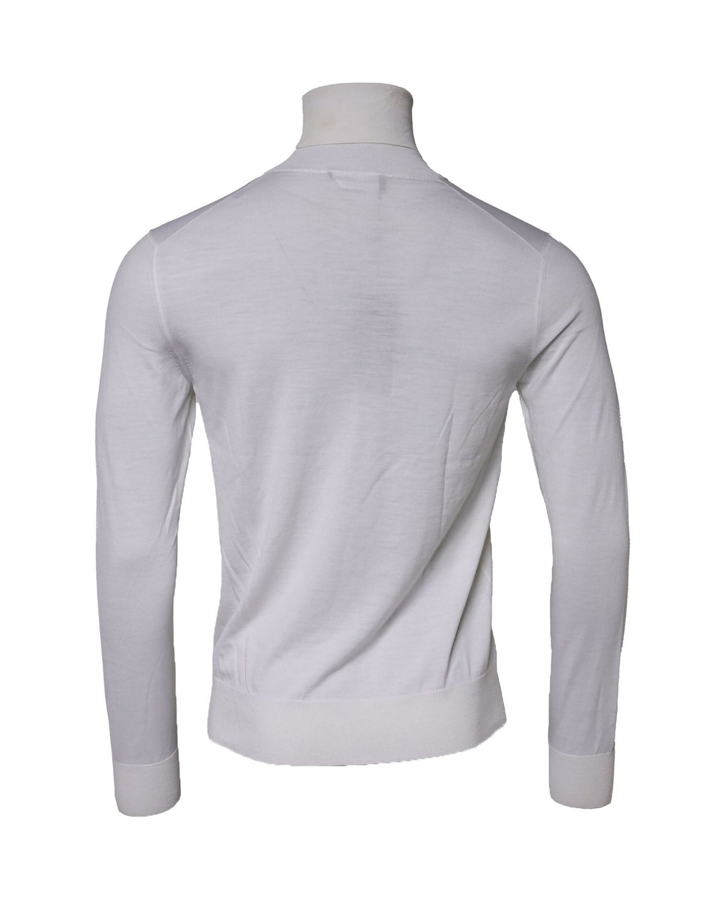 Dolce & Gabbana Weißer Woll-Rollkragenpullover für Männer Pullover