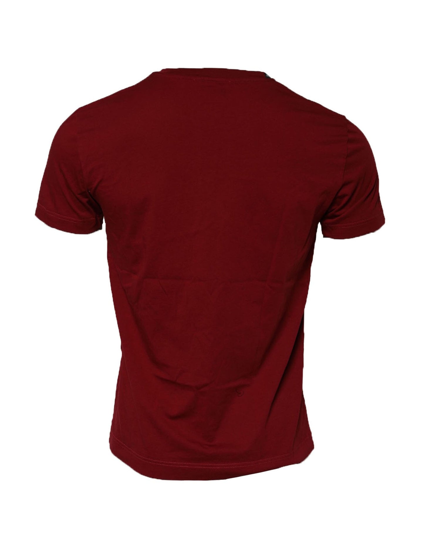 Dolce & Gabbana Dunkelrotes Herren T-Shirt mit Rundhalsausschnitt und kurzen Ärmeln