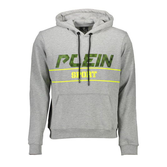 Plein Sport Graues Baumwoll-Sweatshirt mit Kapuze für Männer