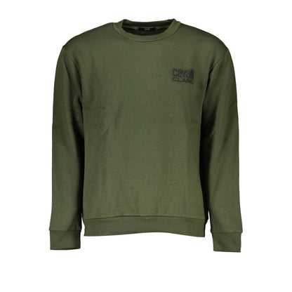 Cavalli Class Grüner Baumwollpullover für Männer