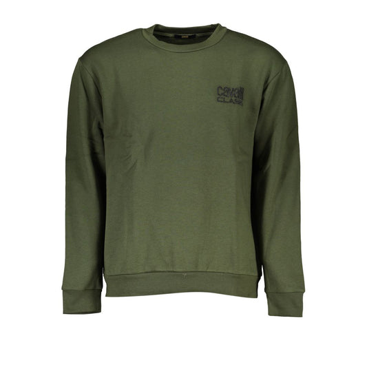 Cavalli Class Grüner Baumwollpullover für Männer