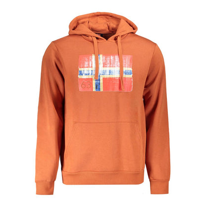 Norway 1963 Brauner Baumwollpullover für Männer mit Kapuze