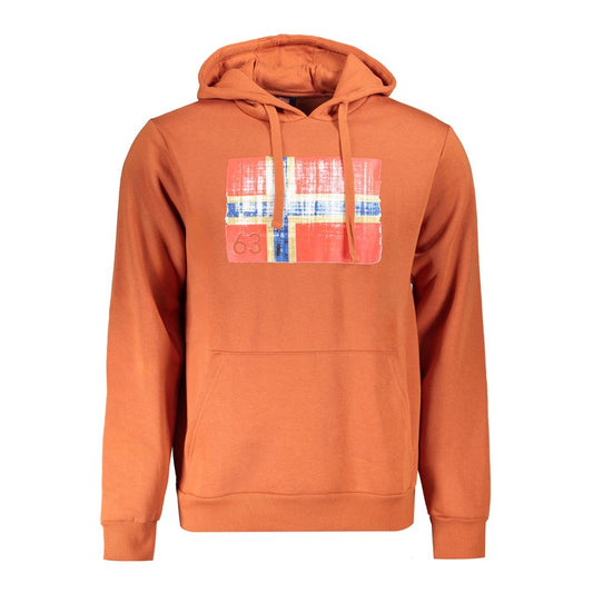 Norway 1963 Brauner Baumwollpullover für Männer mit Kapuze