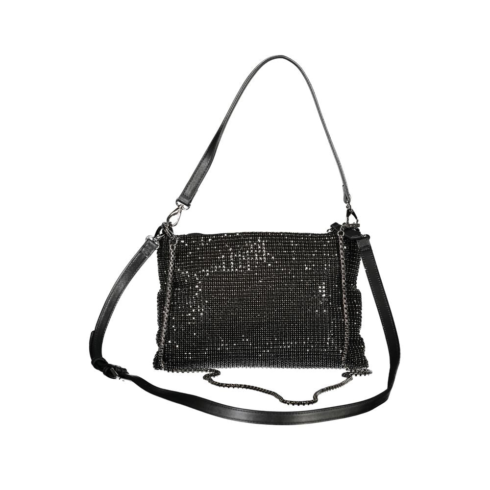 Mario Valentino Schwarze Polyester Damenhandtasche mit Strassdetails