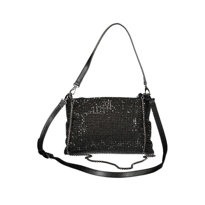Mario Valentino Schwarze Polyester Damenhandtasche mit Strassdetails