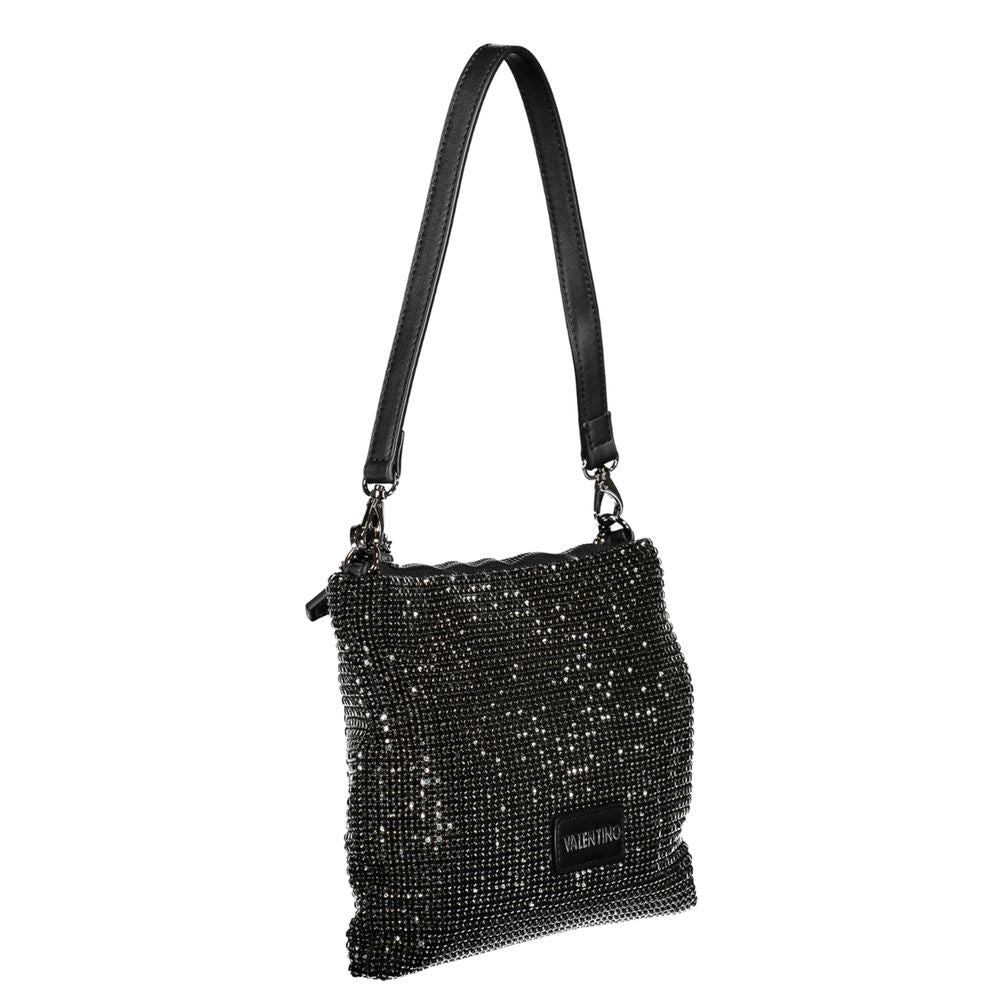 Mario Valentino Schwarze Polyester Damenhandtasche mit Strassdetails