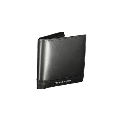 Tommy Hilfiger Schwarzes Leder Herren Portemonnaie