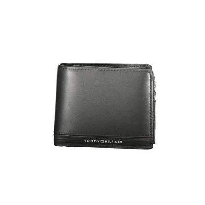 Tommy Hilfiger Schwarzes Leder Herren Portemonnaie