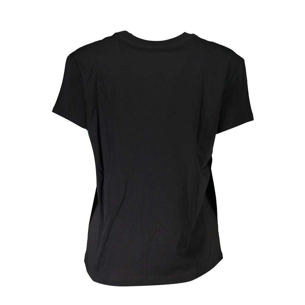 Patrizia Pepe Schwarzes Baumwoll-T-Shirt für Frauen