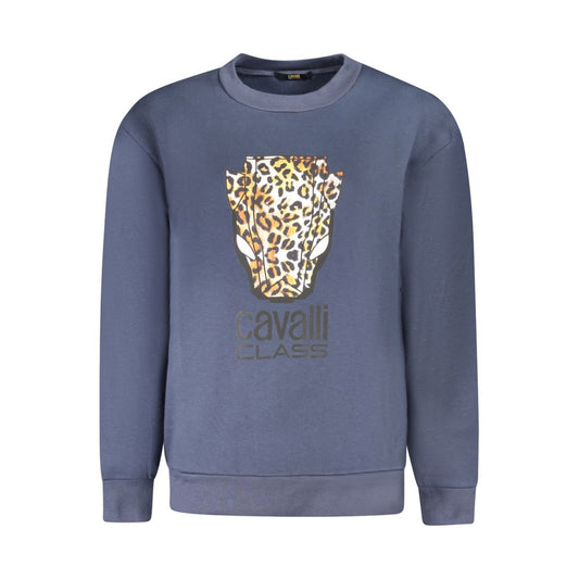 Cavalli Class Blauer Baumwollpullover für Frauen