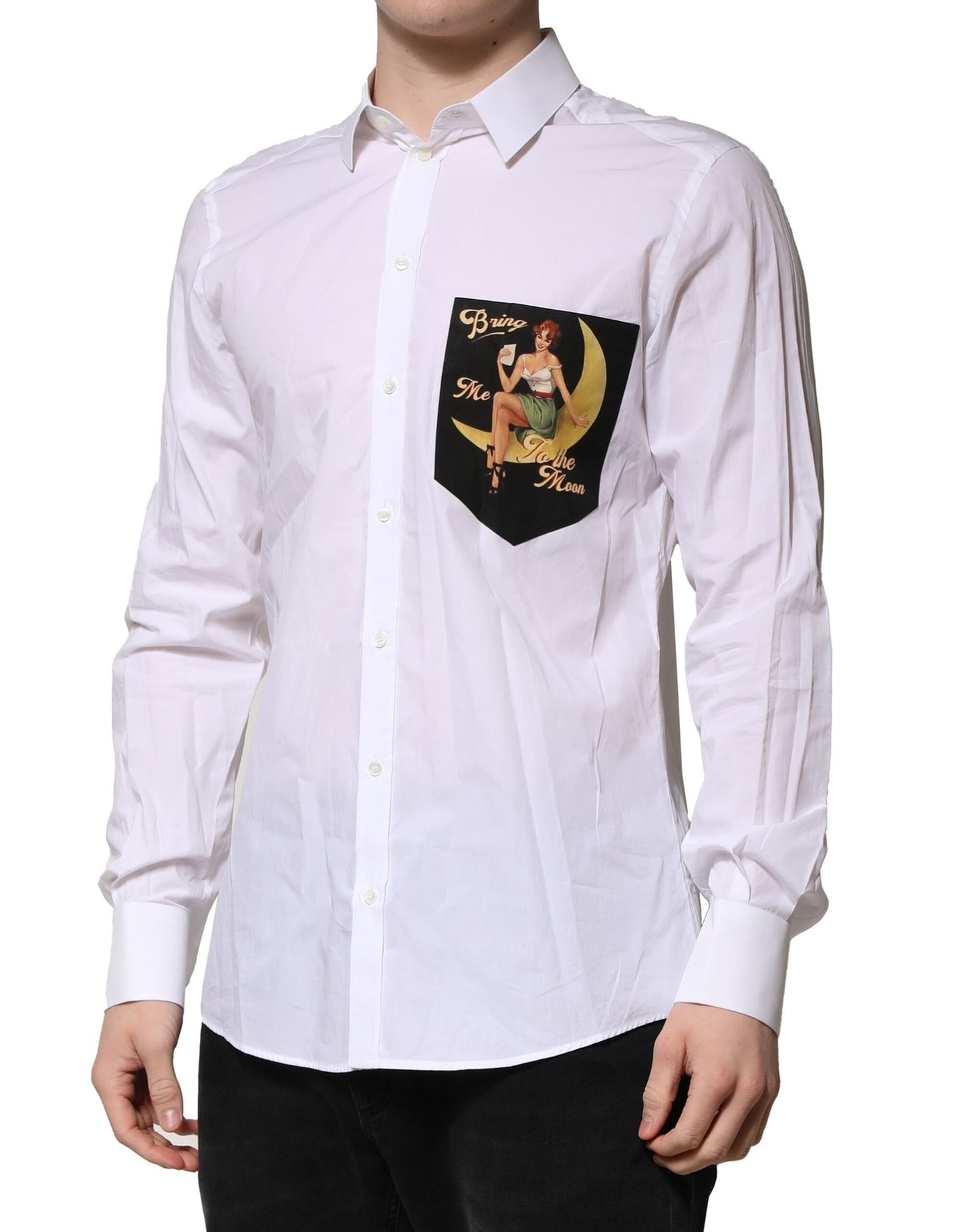 Dolce & Gabbana Weißes Langarmhemd aus Baumwolle MARTINI Formal