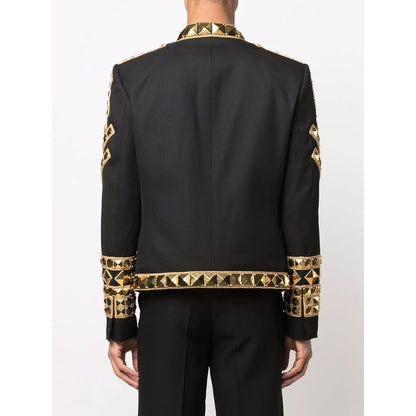 Balmain Schwarzer Acetat-Blazer für Männer