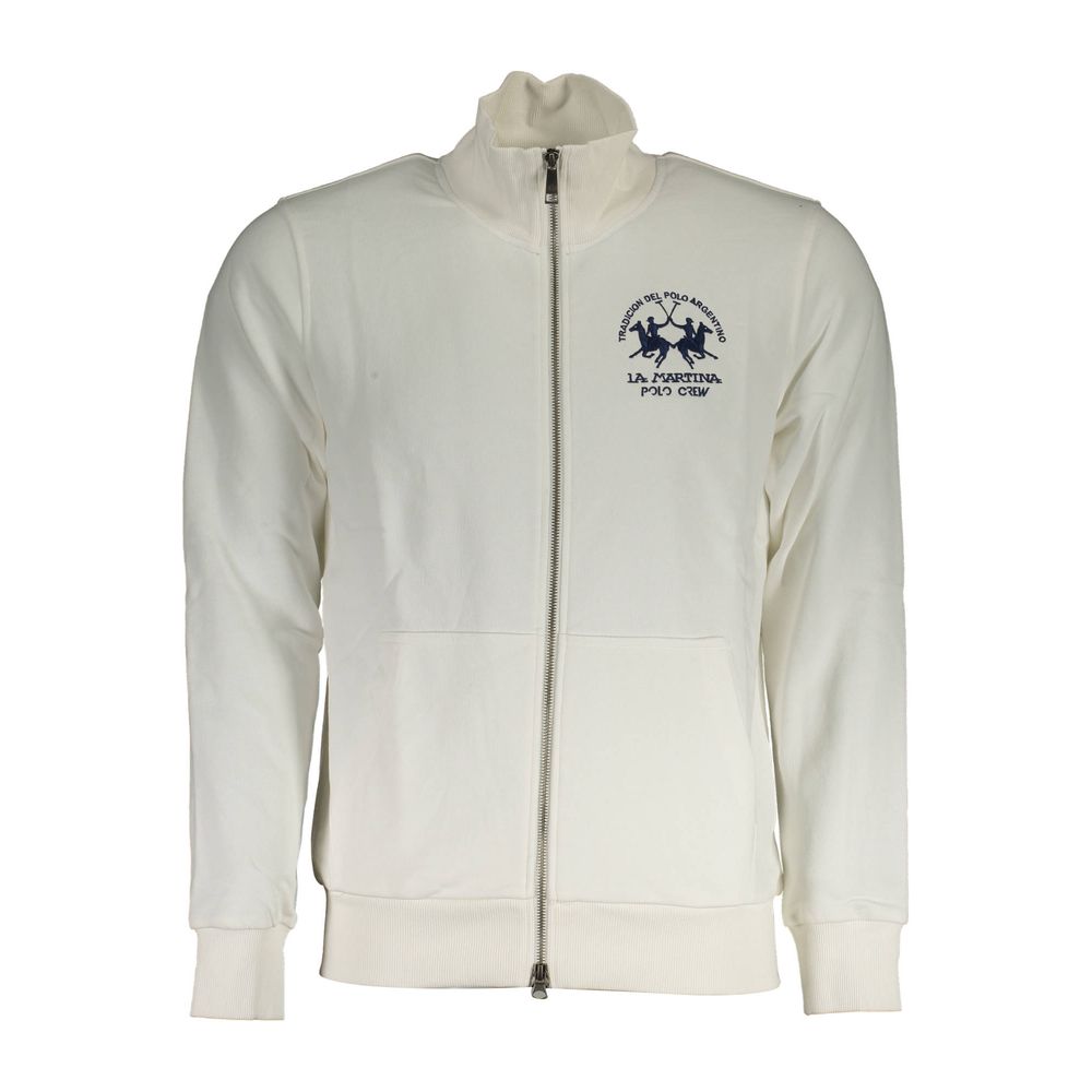 La Martina Weißer Baumwollpullover für Männer