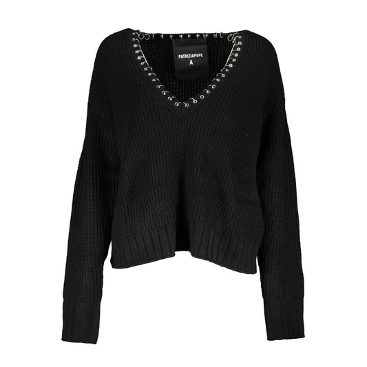 Patrizia Pepe Eleganter langärmeliger Pullover mit V-Ausschnitt und schicken Details