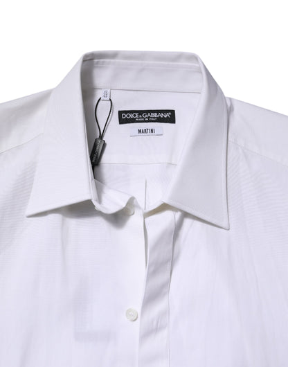 Dolce & Gabbana Weißes MARTINI Langärmeliges Kleid Formelles Hemd