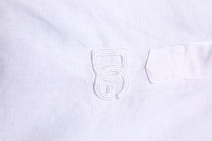 Dolce & Gabbana Weißes Leinenhemd mit langen Ärmeln für lässige Männer