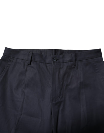Dolce & Gabbana Dunkelblaue formelle Hose aus Baumwolle