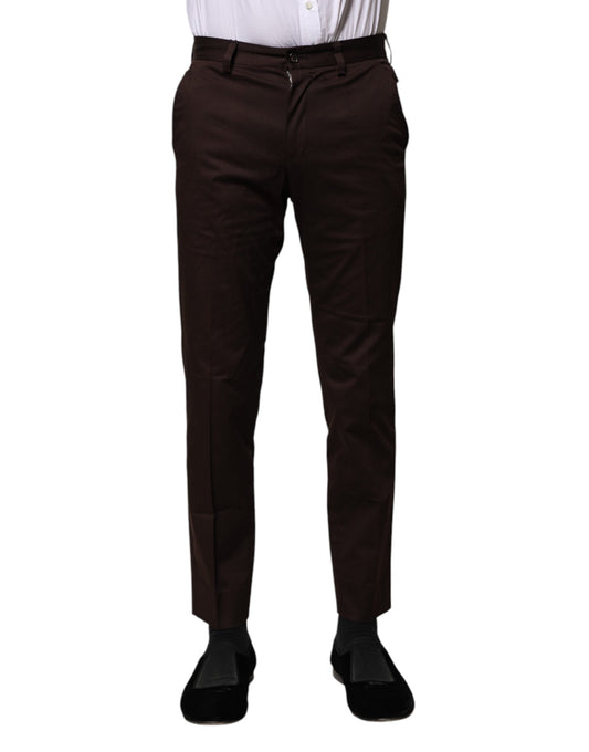 Dolce & Gabbana Braune formelle Anzughose aus Baumwolle