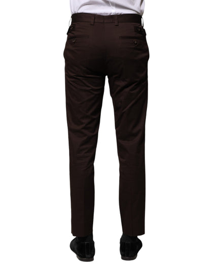 Dolce & Gabbana Braune formelle Anzughose aus Baumwolle